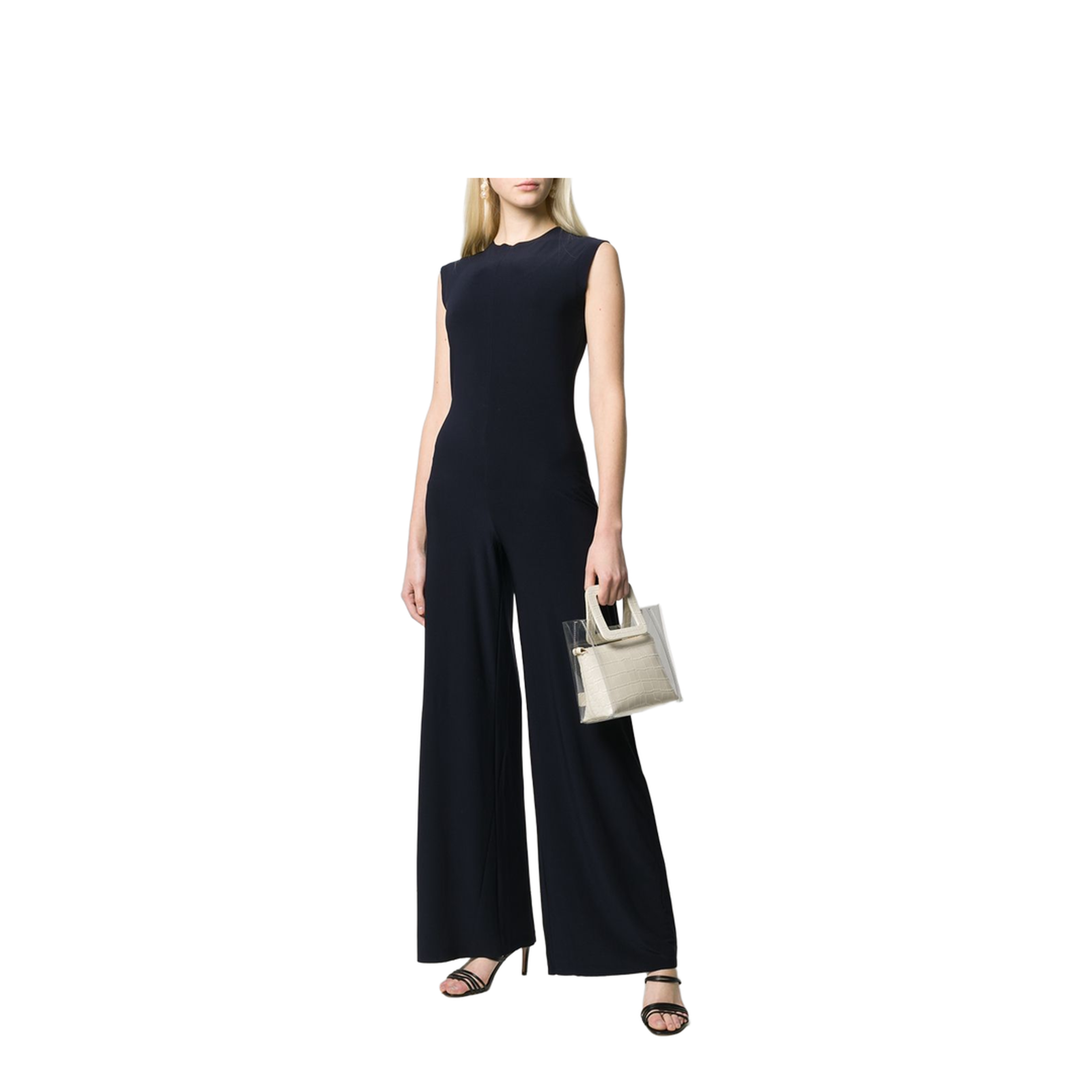 Stretch Fabric Jumpsuit - Dark Blue