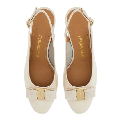 MAYFEYR - Ferragamo - Slingback Fiocco Vara - 01L1300790740MASCARPONEBISCOTTO
