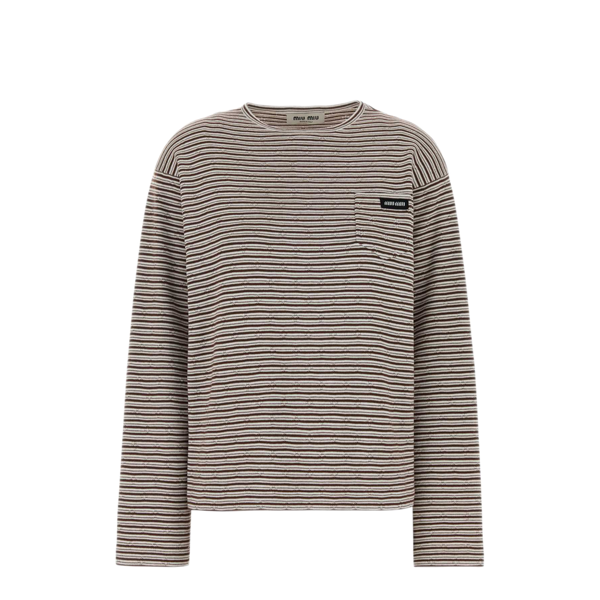 MAYFEYR - Miu Miu - Embroidered Cotton Blend Oversize T Shirt - MML06QSOOO195IF0963