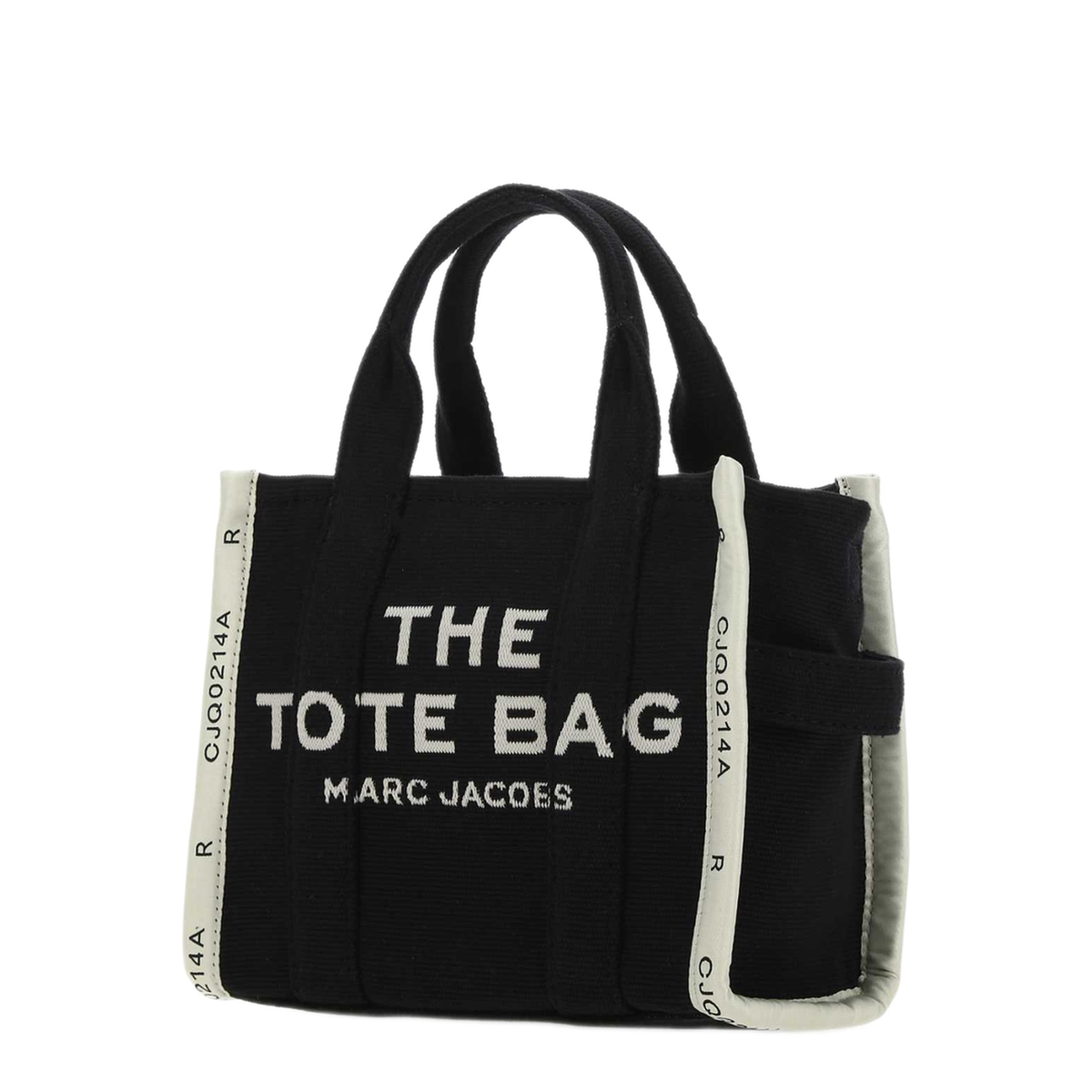 THE Small Woven Jacquard Tote - Black