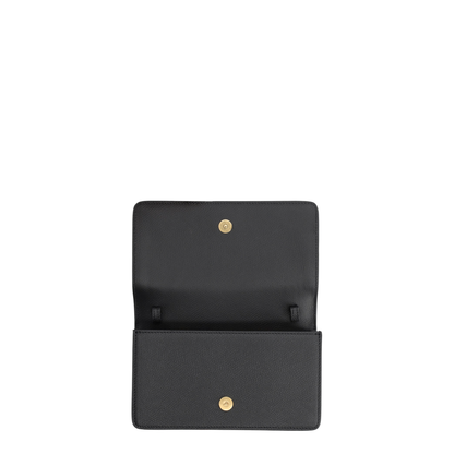 Black Leather VLogo Signature Clutch
