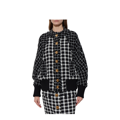 Tweed Bomber Jacket Black