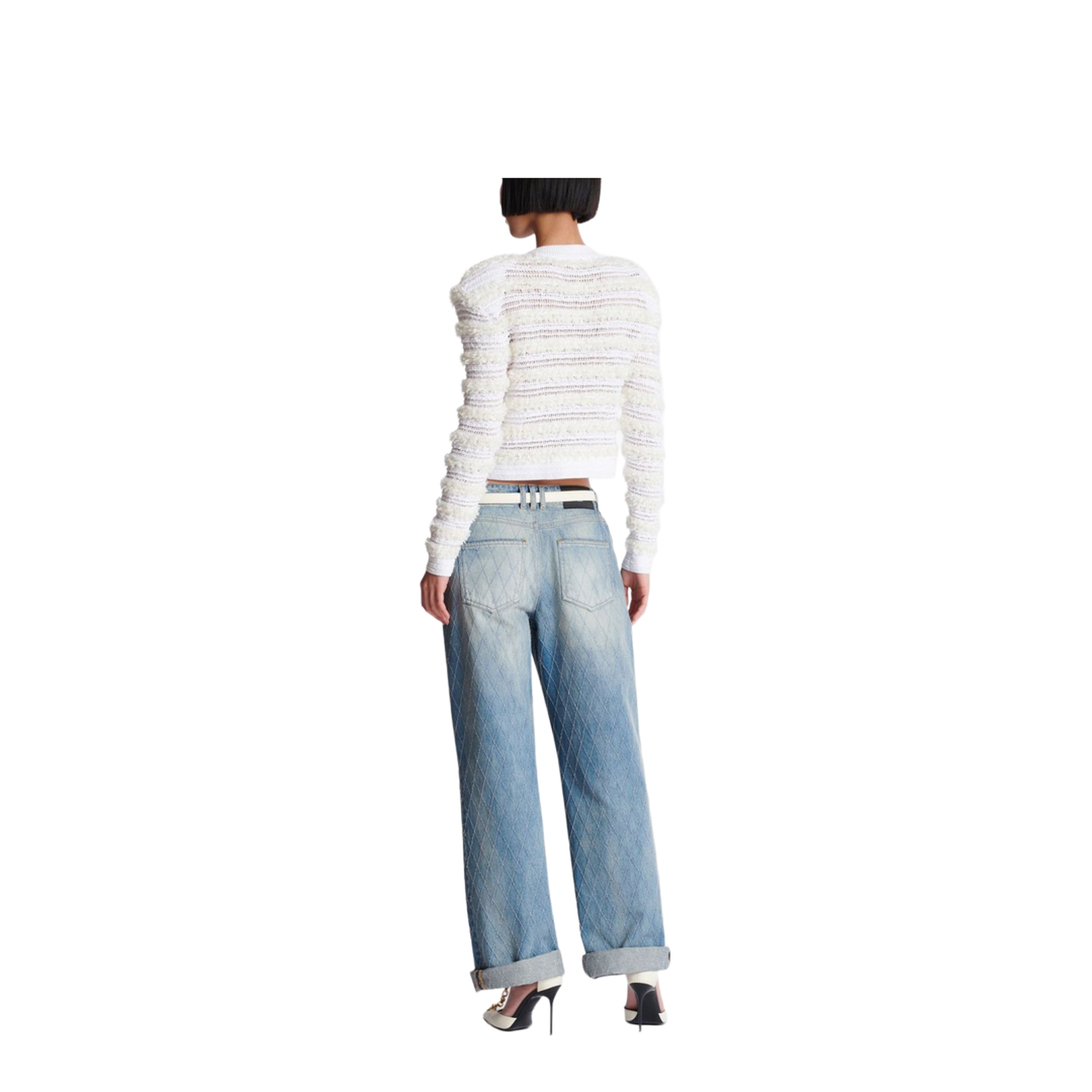Structured Shoulder Long Sleeve Top