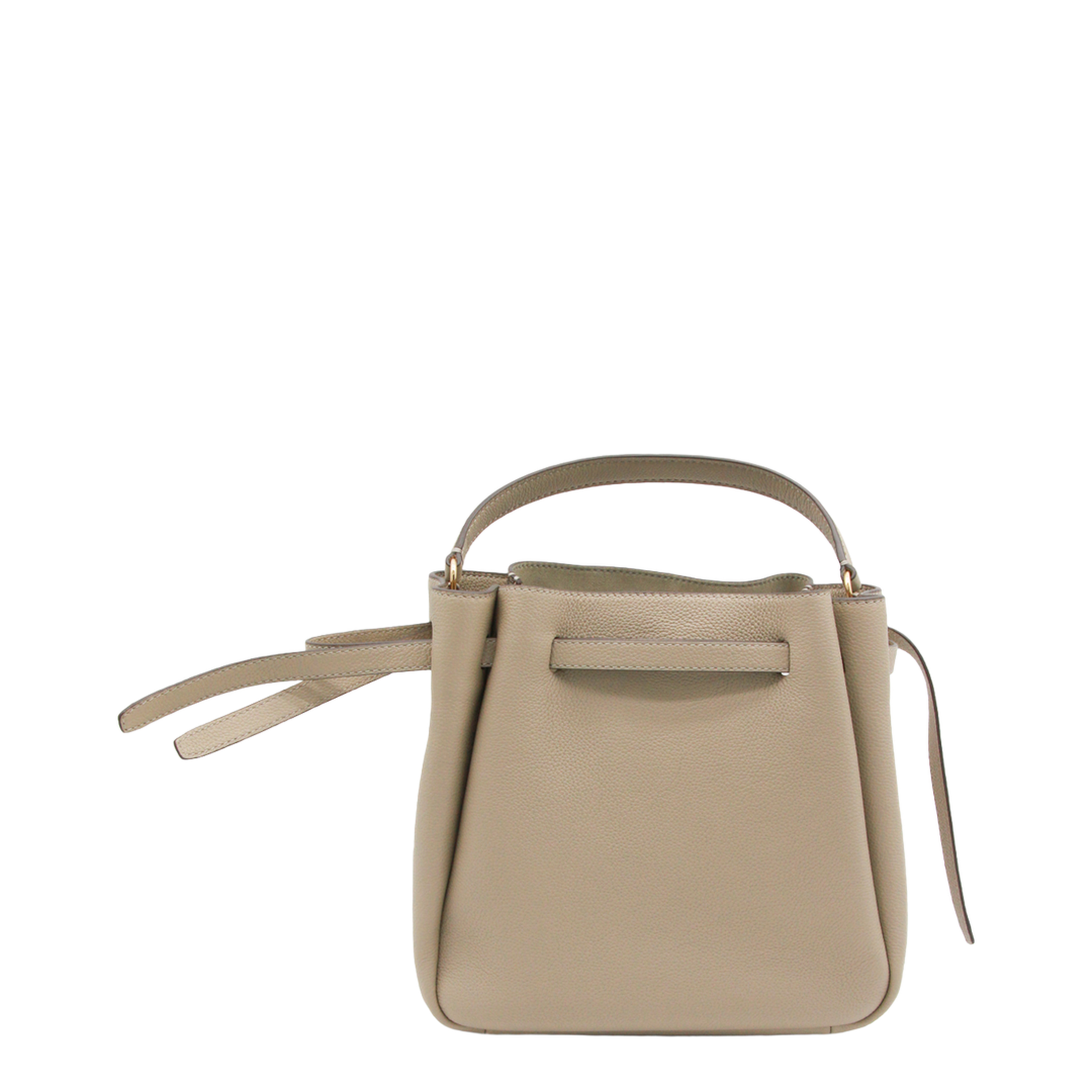 Romy Medium Pebbled Leather Bucket Bag - Soft Cement