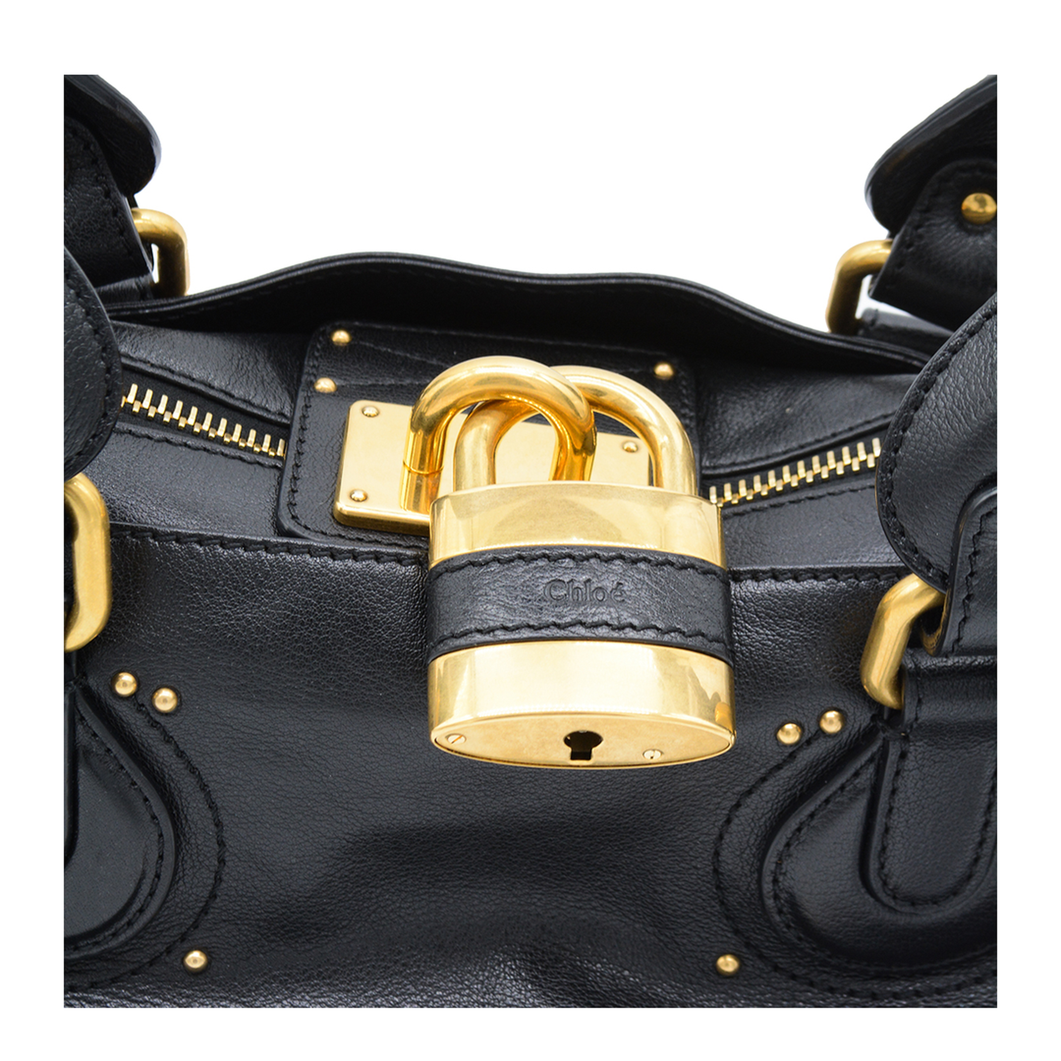 Paddington Grained Leather Handbag - Black