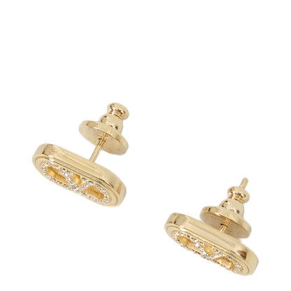 Ovalette Earrings with Rhinestones