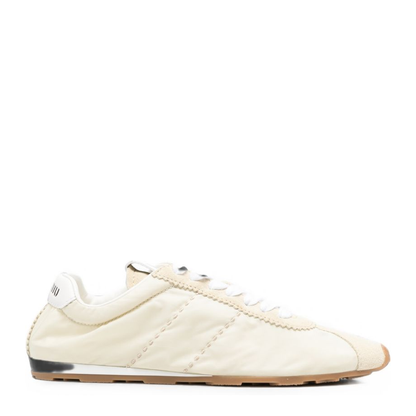 MAYFEYR - Miu Miu - Ecru Silk Finish Sneakers - 5E114ED7CF021M