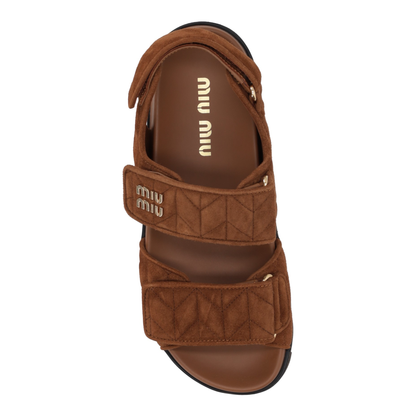 MAYFEYR - Miu Miu - Suede Quilted Sandals - 5X135EF010M2VF0316