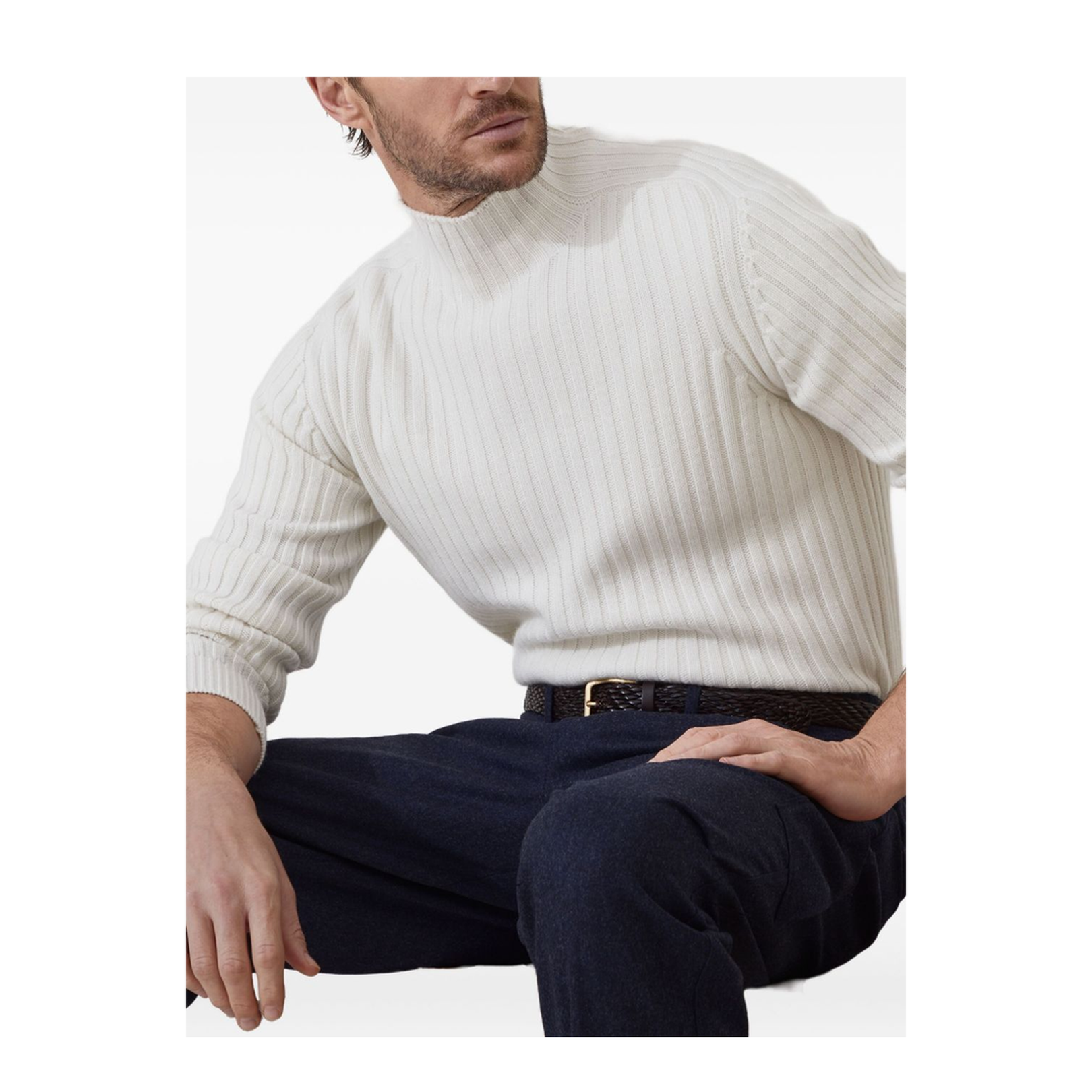 Ribbed Turtleneck Sweater