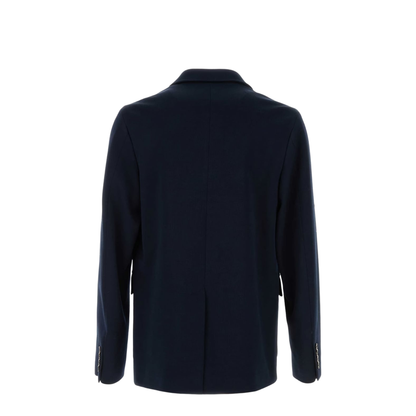 Single-breast Cotton Jersey Jacket in Dark Blue