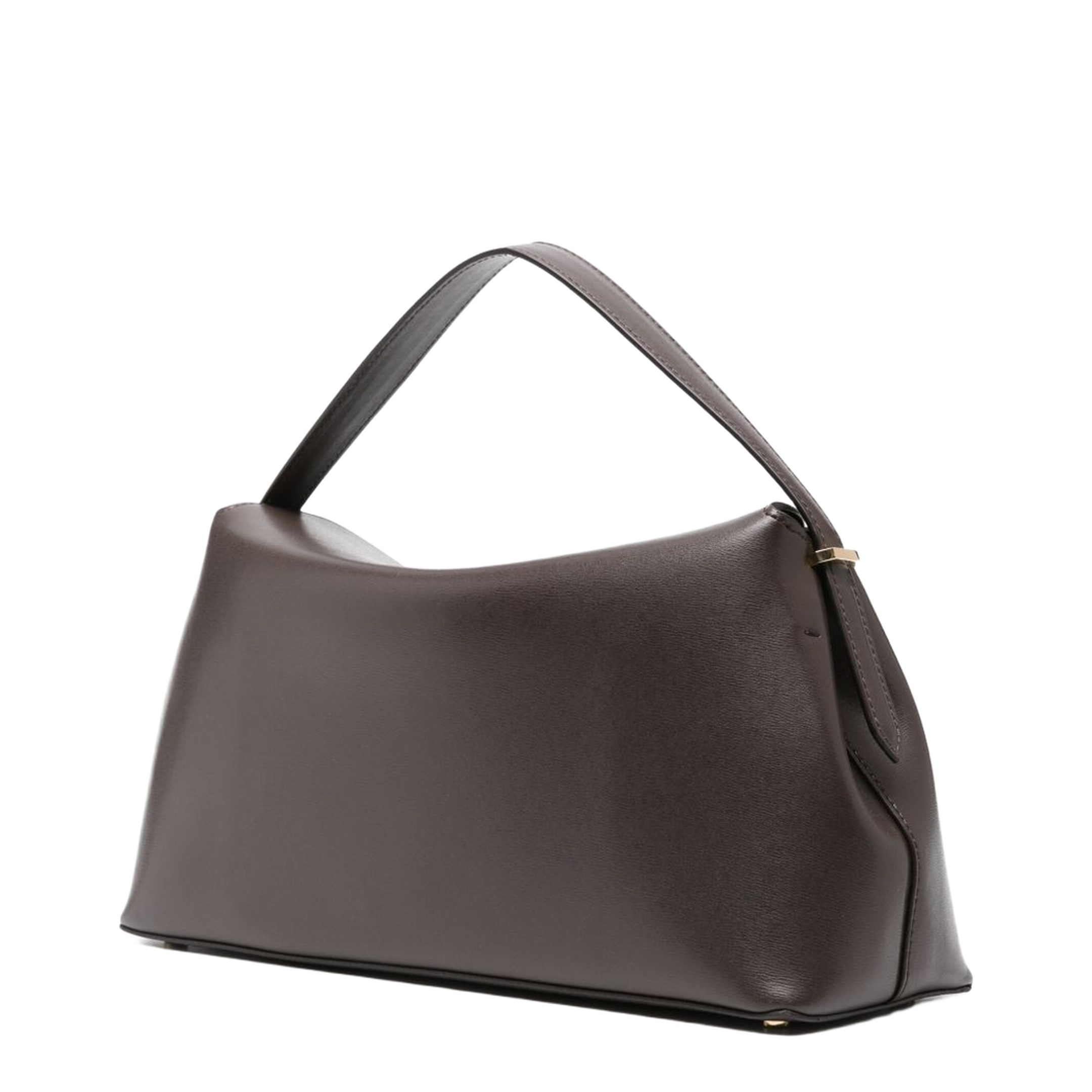 T-Lock Leather Top-Handle Bag - Bark