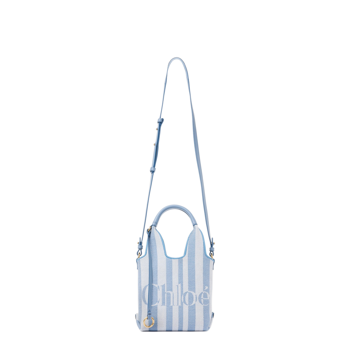 Mini Stripy Jacquard Tote - Surfing Blue