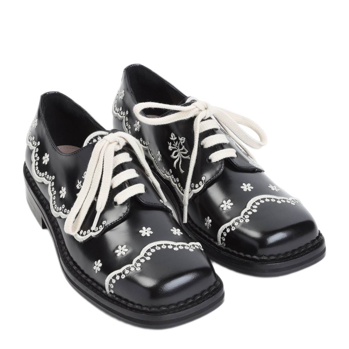 MAYFEYR - Simone Rocha - Floral Lace Brogues - BRG210740BLACK