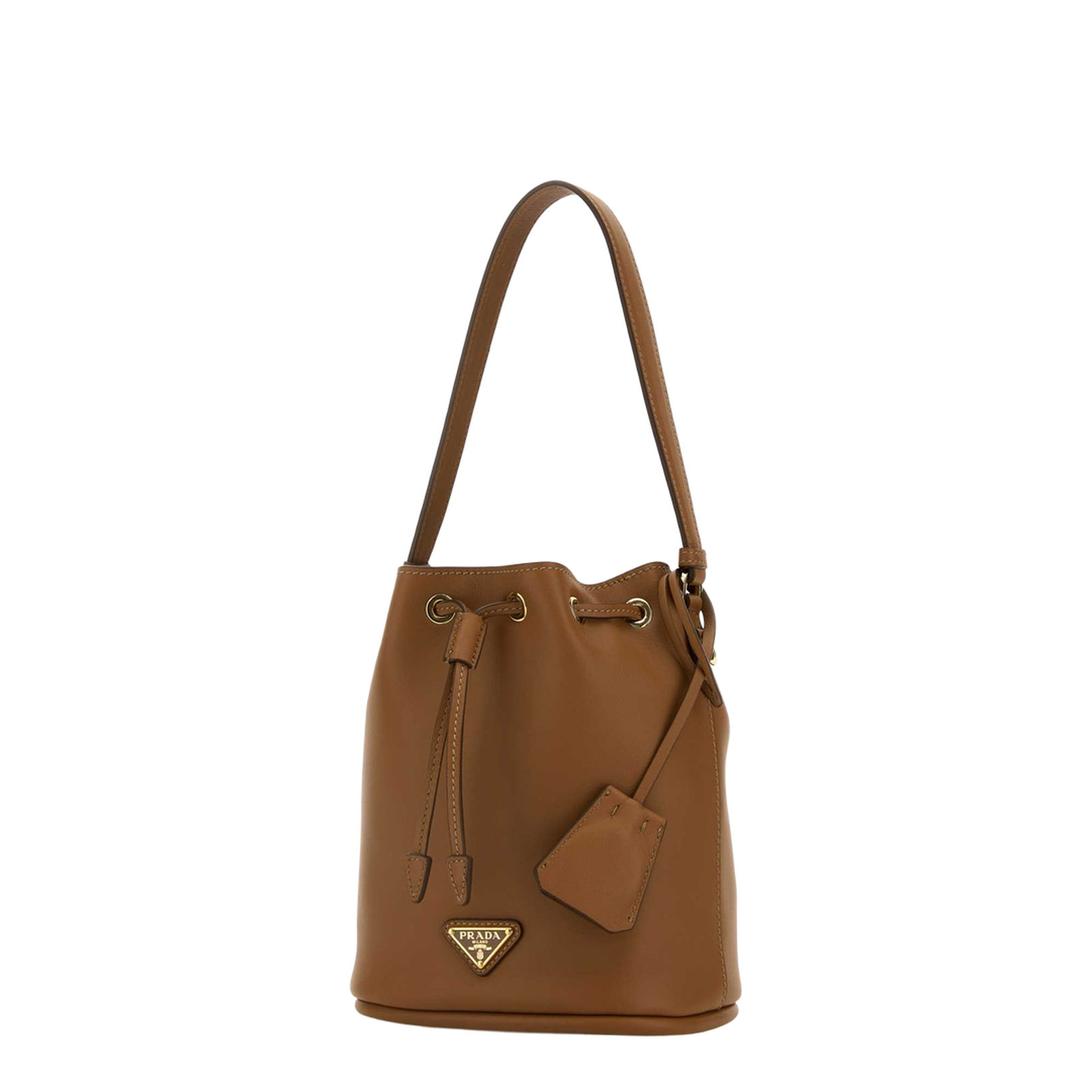 Caramel Leather Bucket Bag
