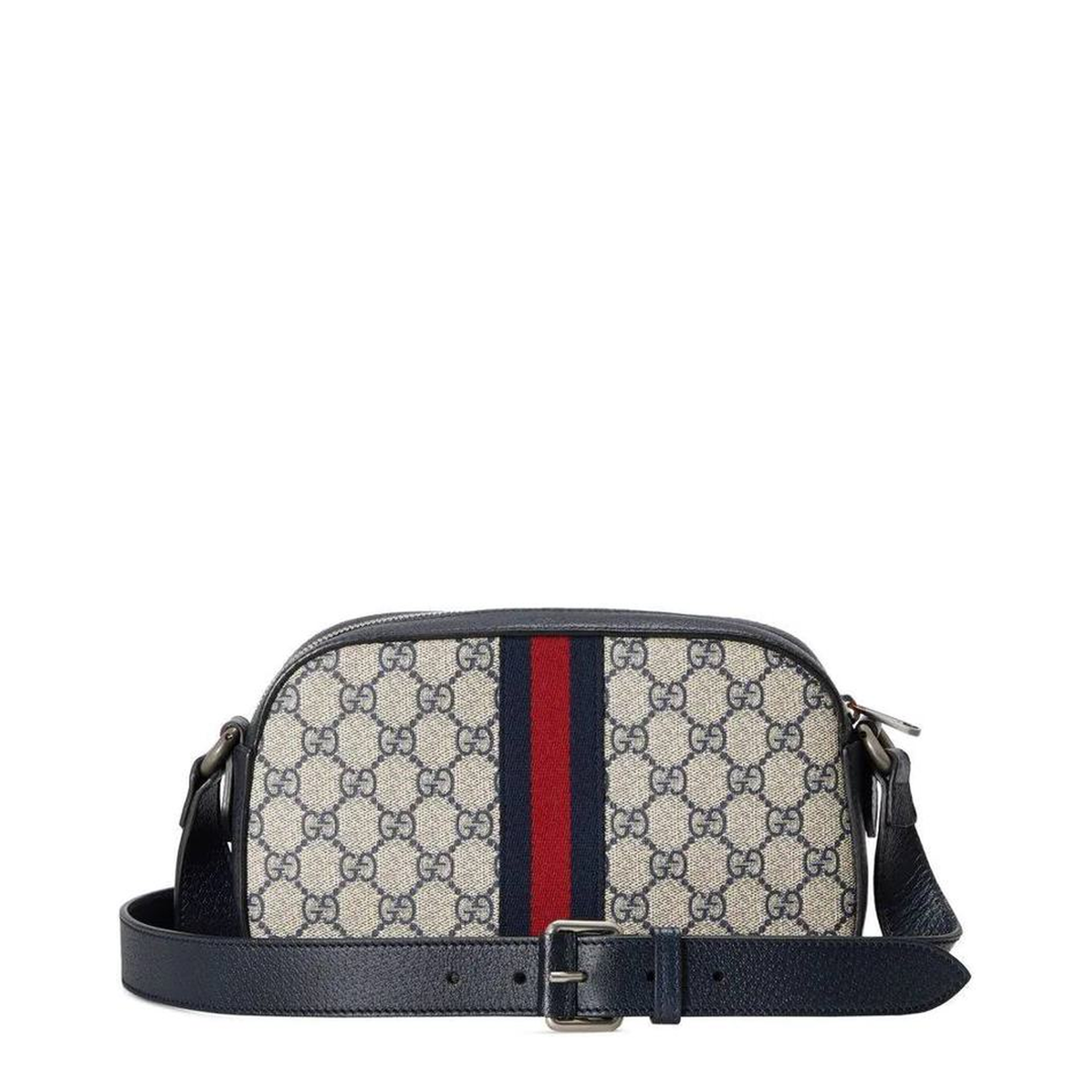 Ophidia Small Canvas Crossbody Bag - Gray