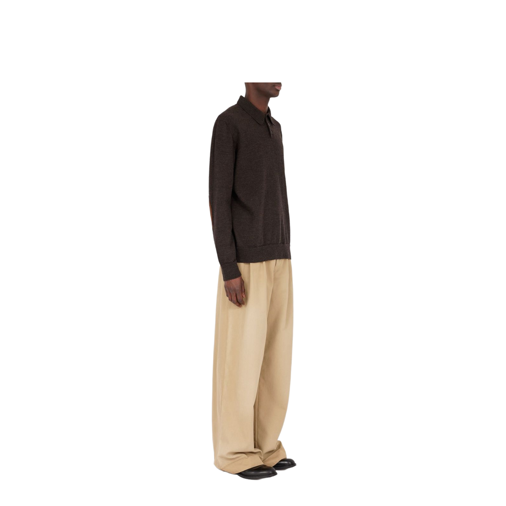Wool Polo Shirt - Brown