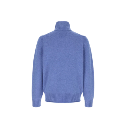 Delft Blue Half Zip Turtleneck