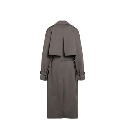 MAYFEYR - Toteme - Taupe Double-Breasted Cotton-Blend Trench Coat - 252-WRO0197FB0410079