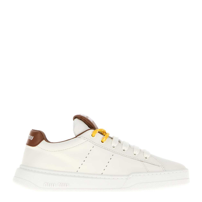 MAYFEYR - Miu Miu - White Leather Sneakers - 5E387EF0053L48F0TPR