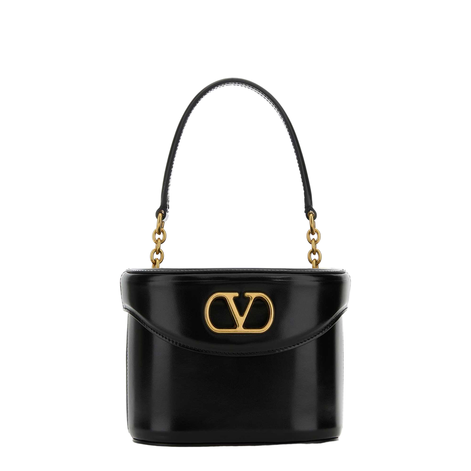 Black Leather Vanity Bag