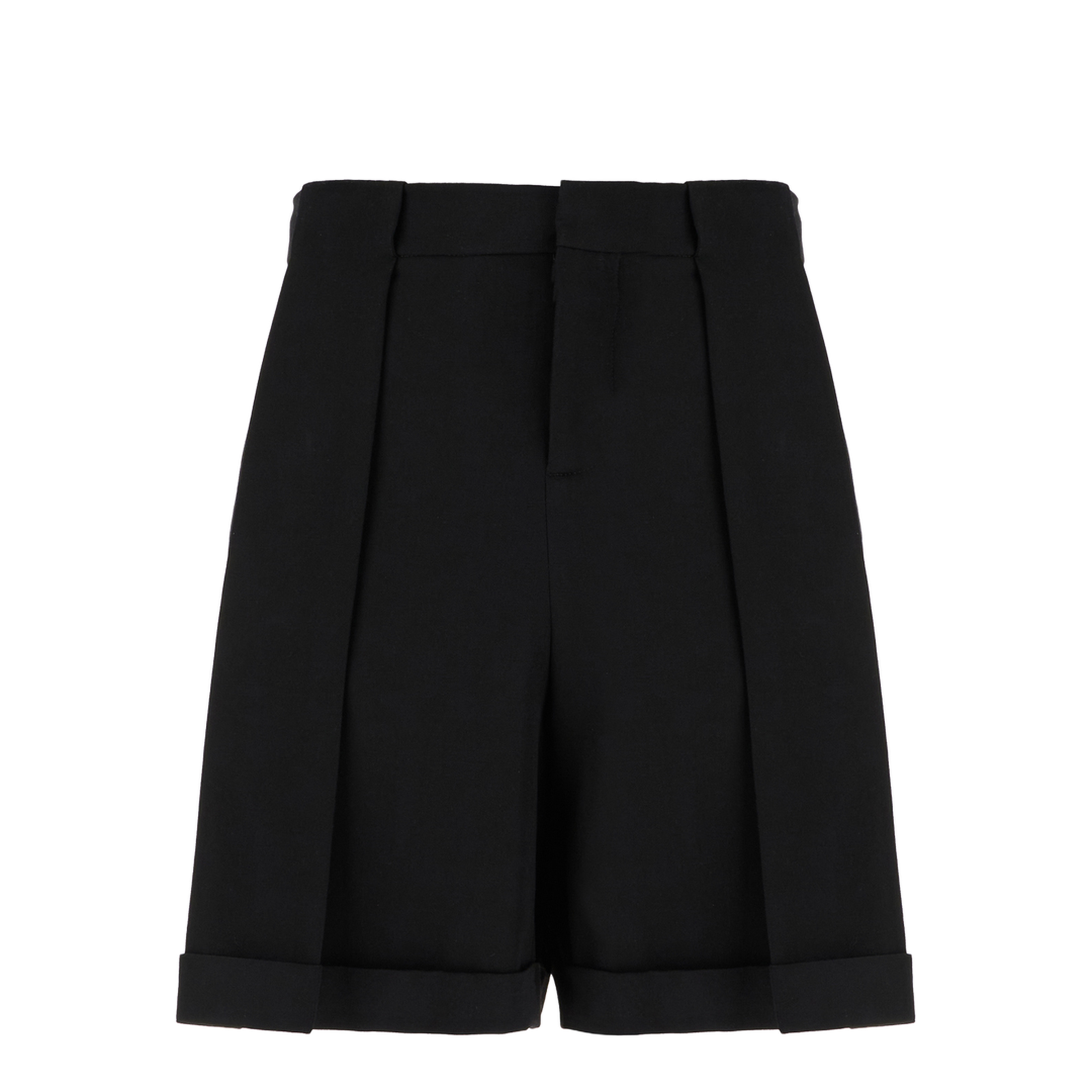 Black Wool Bermuda Shorts