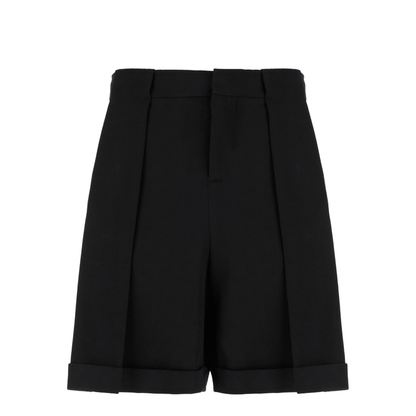 Black Wool Bermuda Shorts