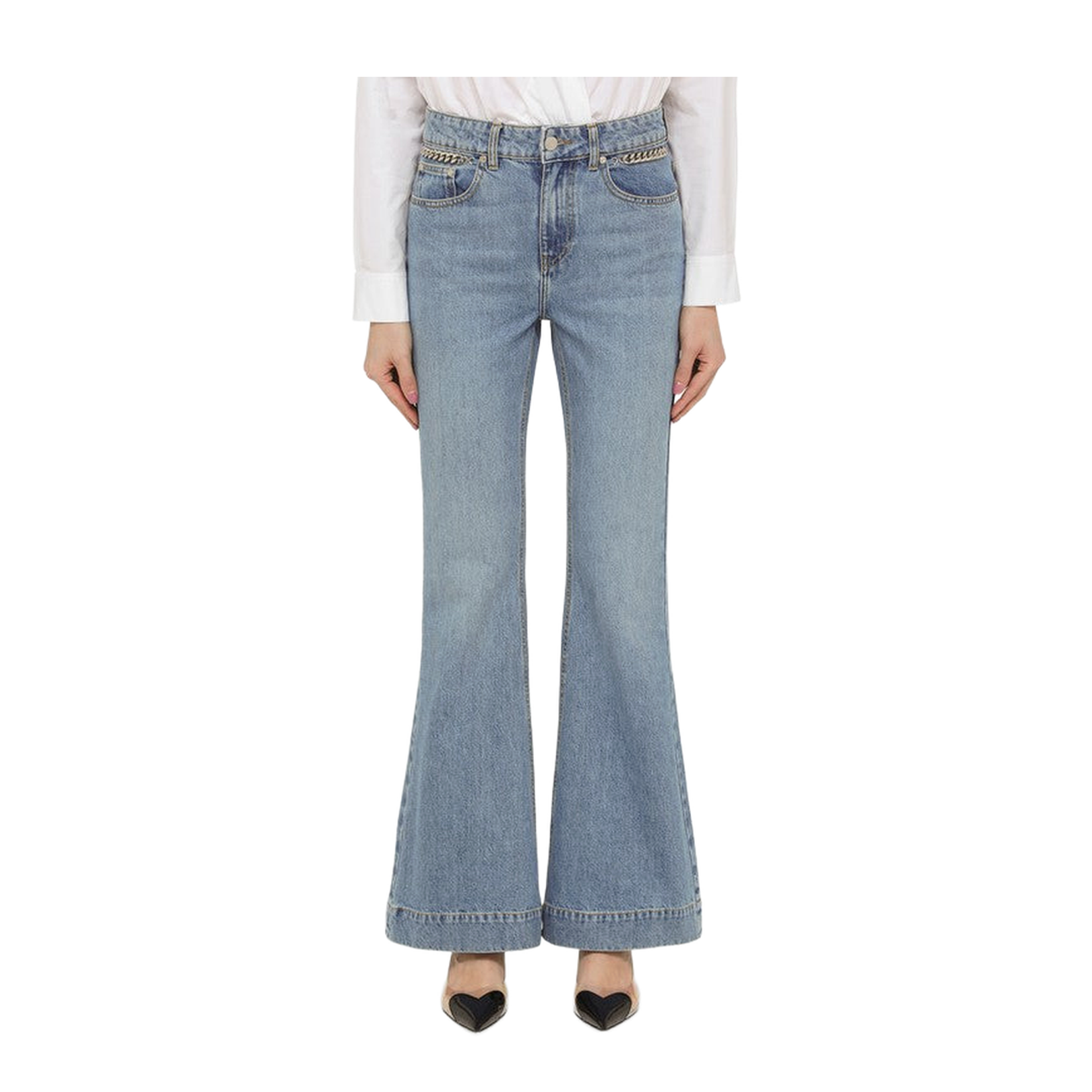 Mid-Vintage Blue Wide-Leg Jeans