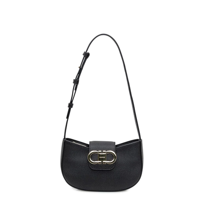Minibag Double Gancino Small Leather Goods Black