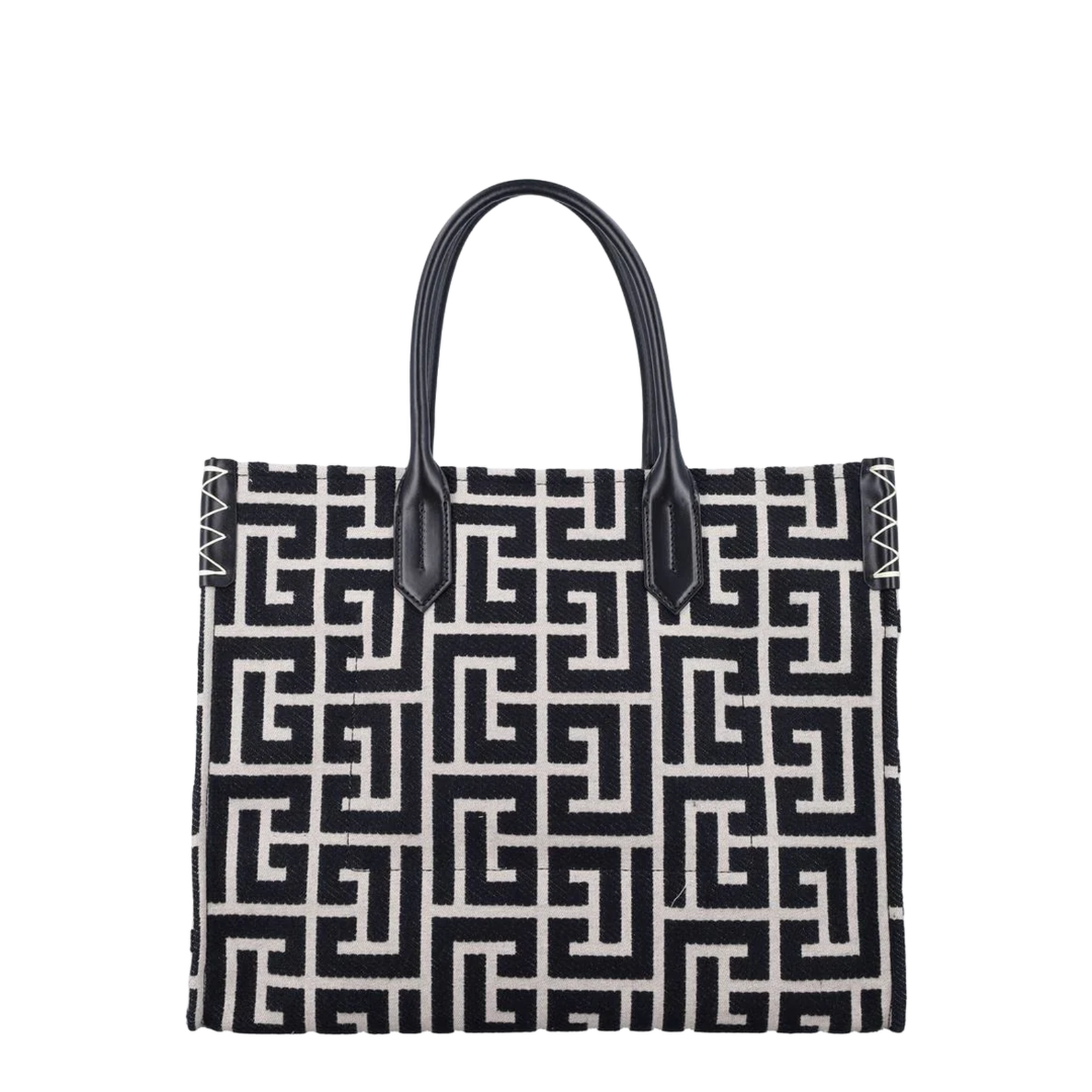 B-Army 42 Monogram Jacquard and Leather Tote Bag