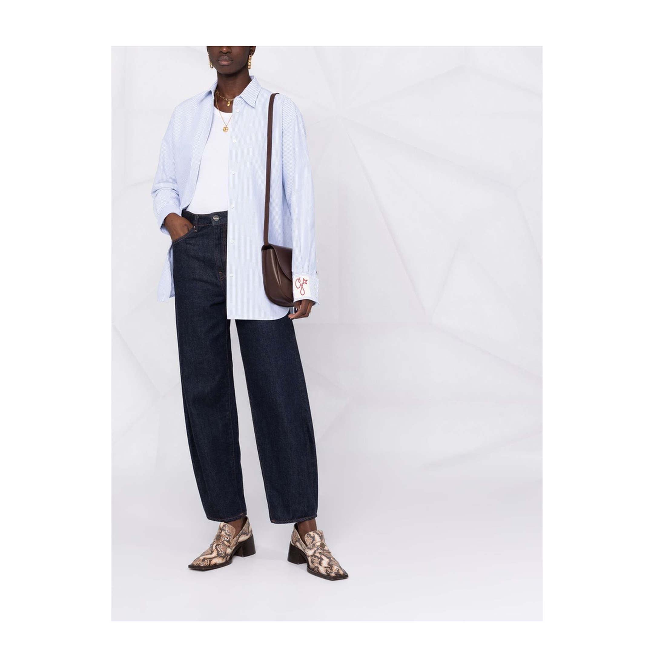 MAYFEYR - Golden Goose - Boyfriend Shirt Striped Oxford Cotton - GWP00820P00054880197