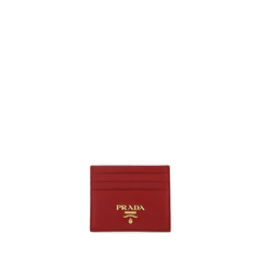 Saffiano Leather Cardholder, Gold Hardware