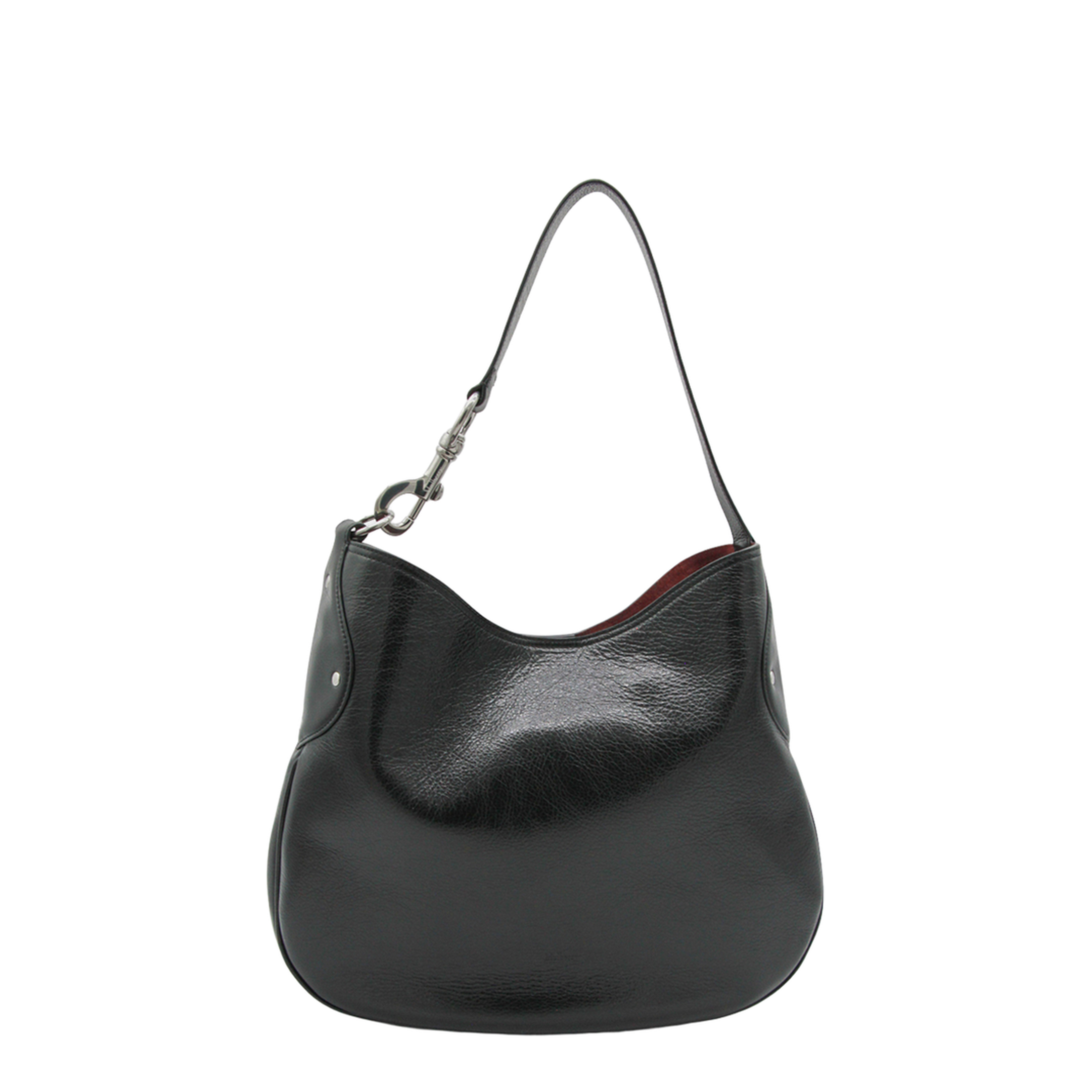 Hackney Shoulder Bag High Shine Calf Leather - Black