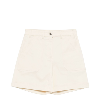 Ivory Stretch Cotton Bermuda Shorts