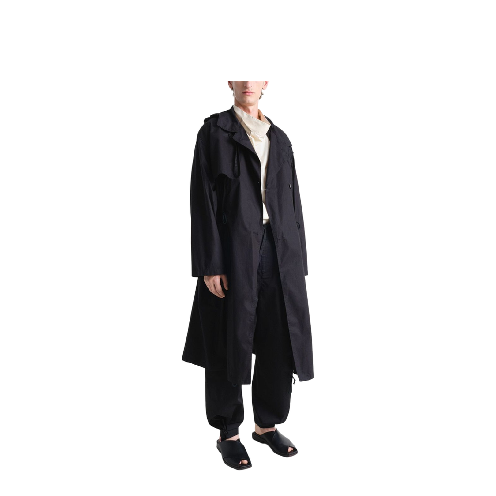 Light Ventile Cotton Trench in Blue