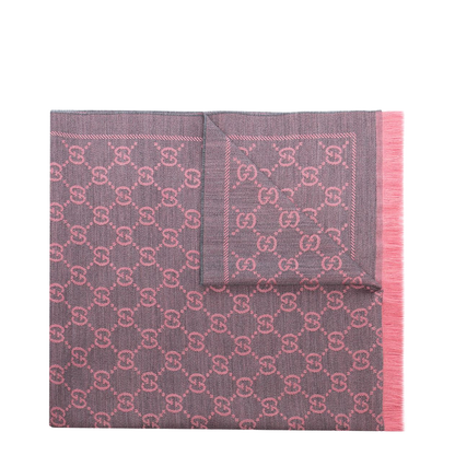 Graphite GG Jacquard Pattern Knitted Scarf