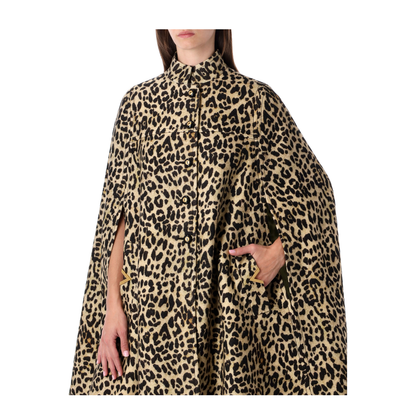Cape In Wool Animal Print