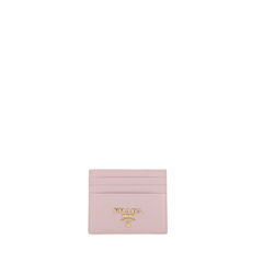 Saffiano Leather Cardholder, Gold Hardware