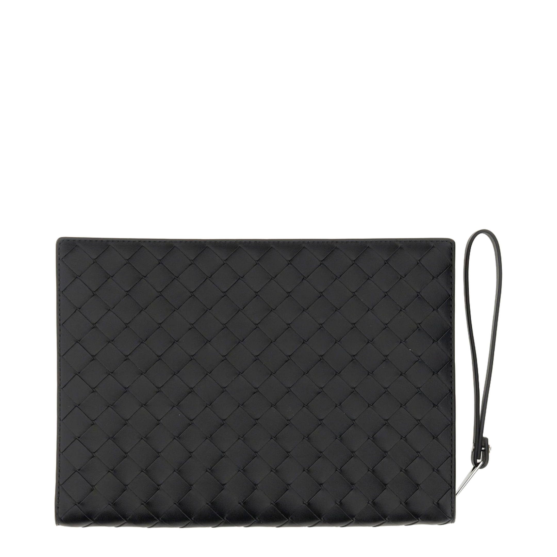 Intrecciato Leather Pouch - Black