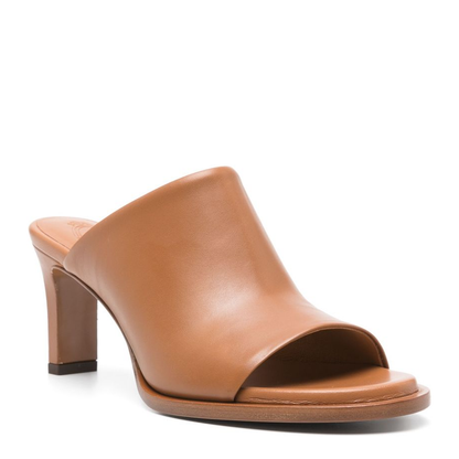 Camel Brown Mid Heel Open Toe Sandals