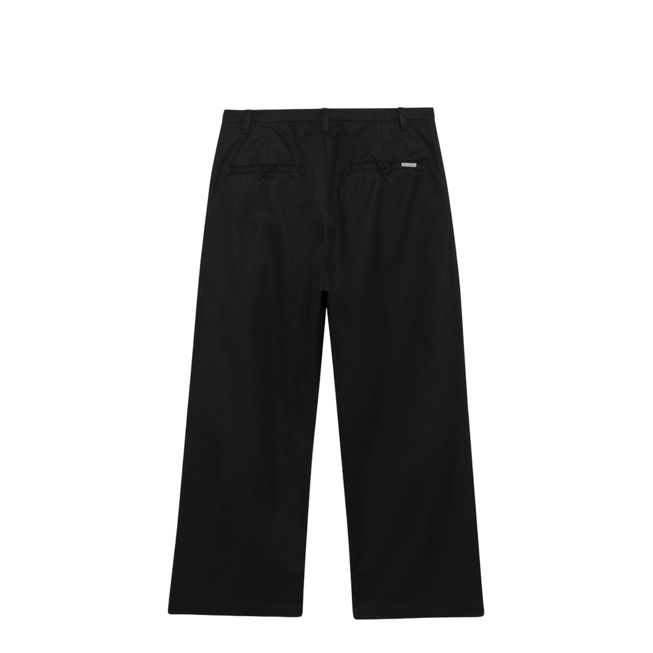 Black Cotton Twill Chino Trousers