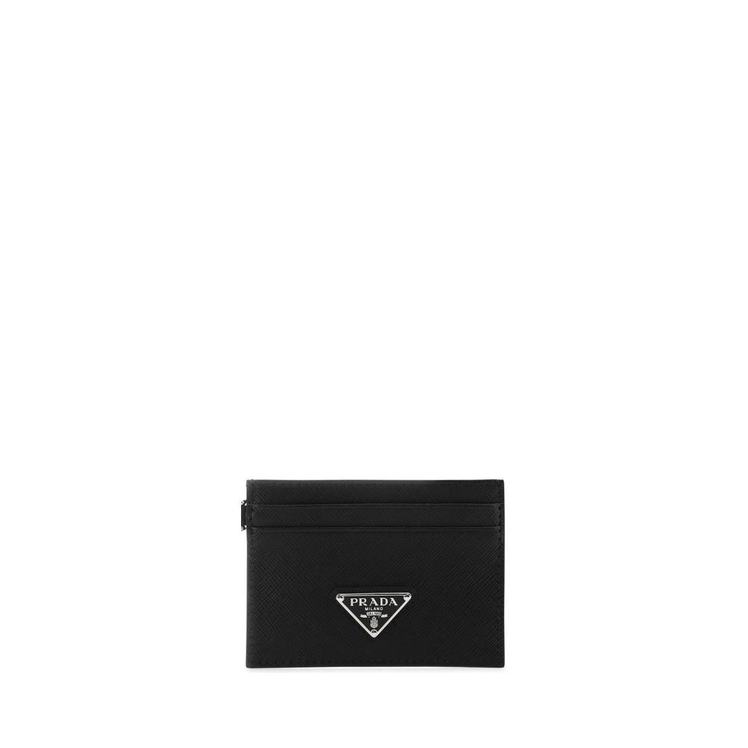 Saffiano Leather Cardholder, Silver Hardware