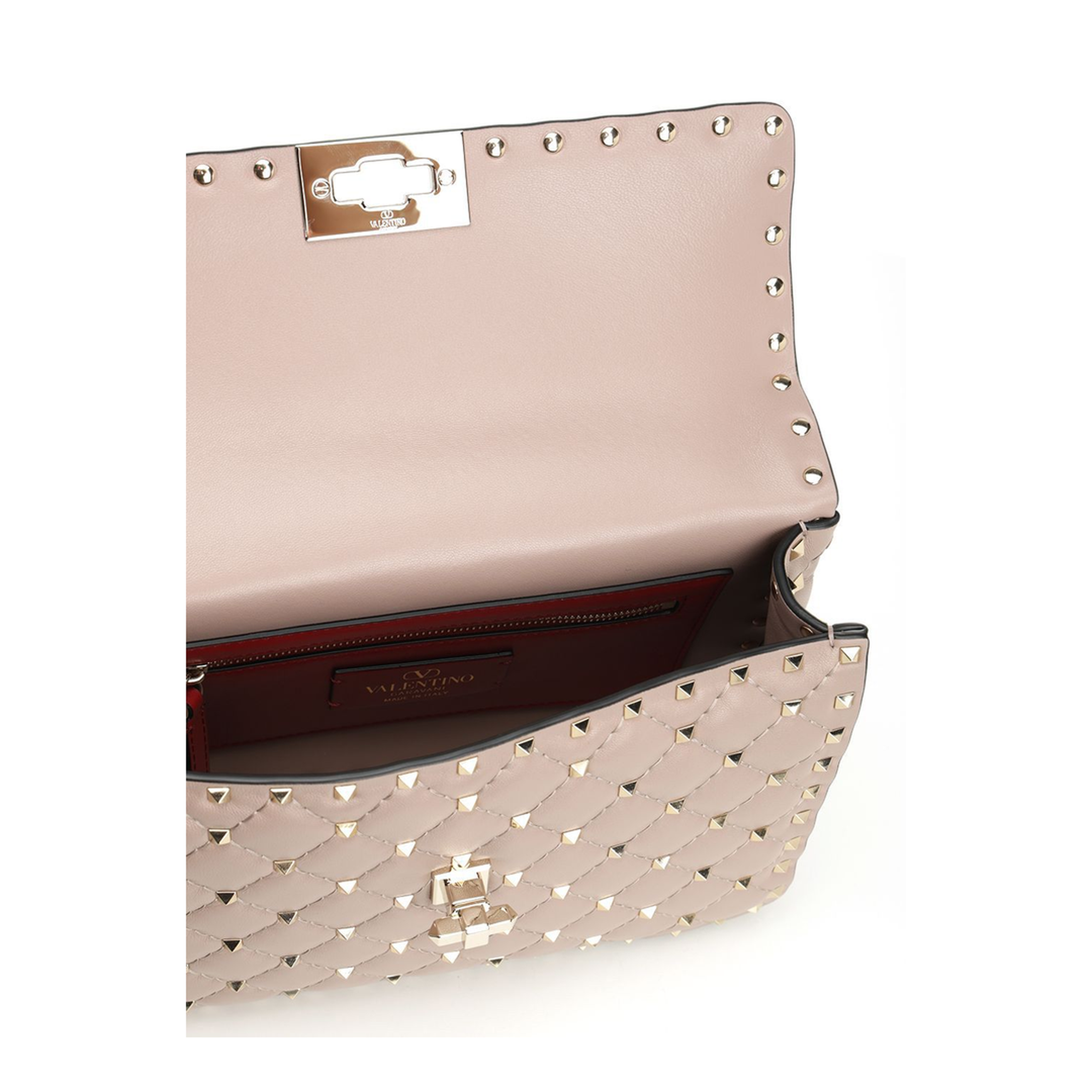 Medium Nappa Rockstud Spike Bag in Poudre