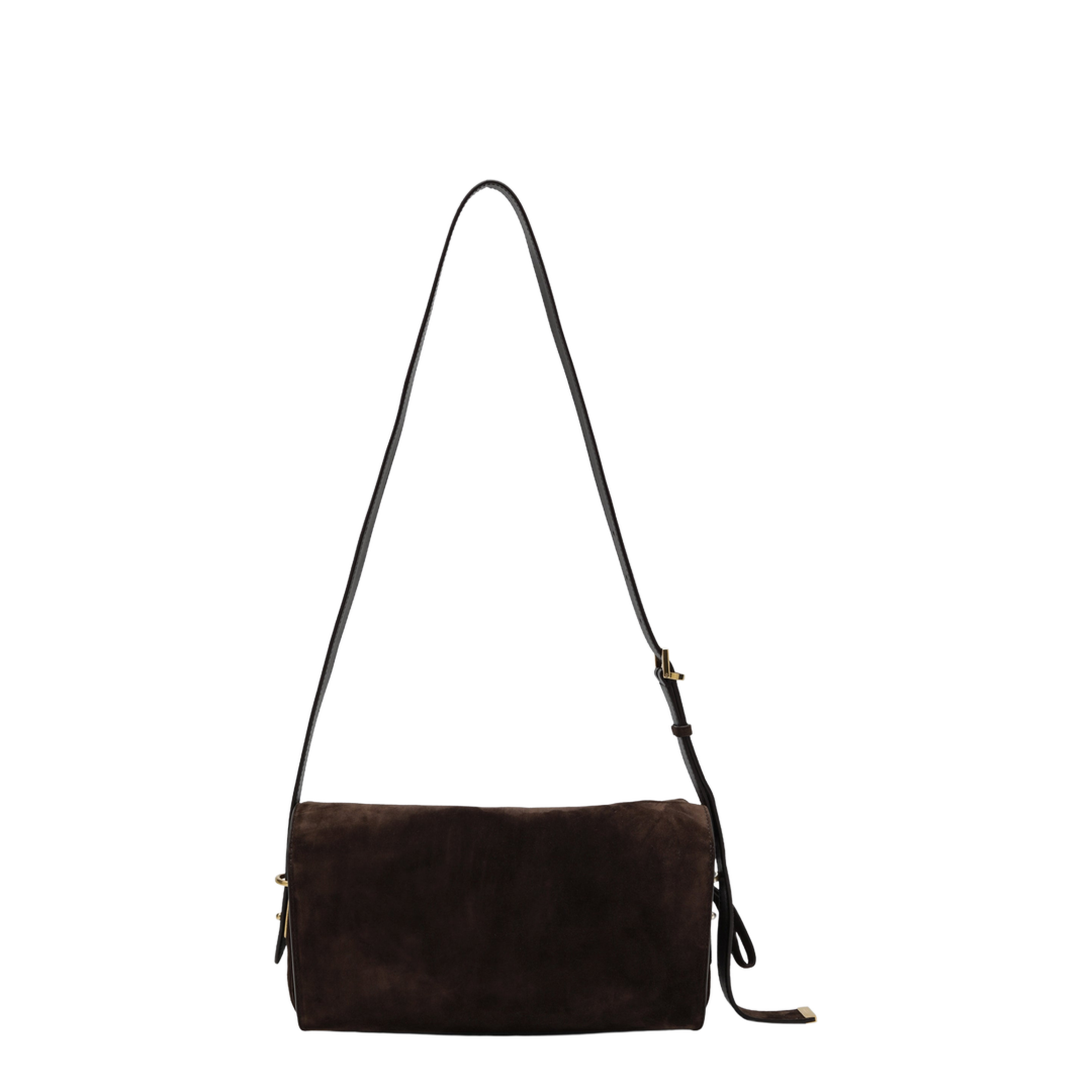 Le 7 Medium Suede Calfskin Shoulder Bag - Moka/Ruby