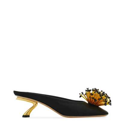 MAYFEYR - Ferragamo - Safi S-Shaped Heel Mule - 01L622793011NEROBISCOTTONERO