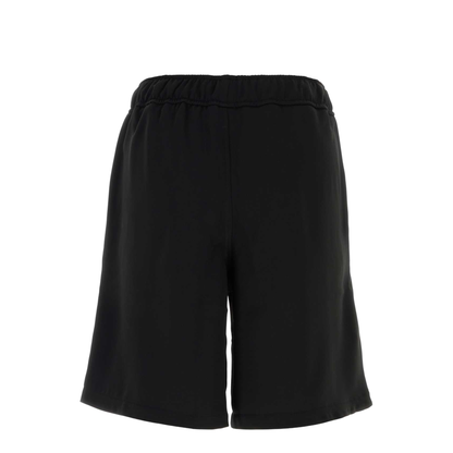 Black Polyester Bermuda Shorts