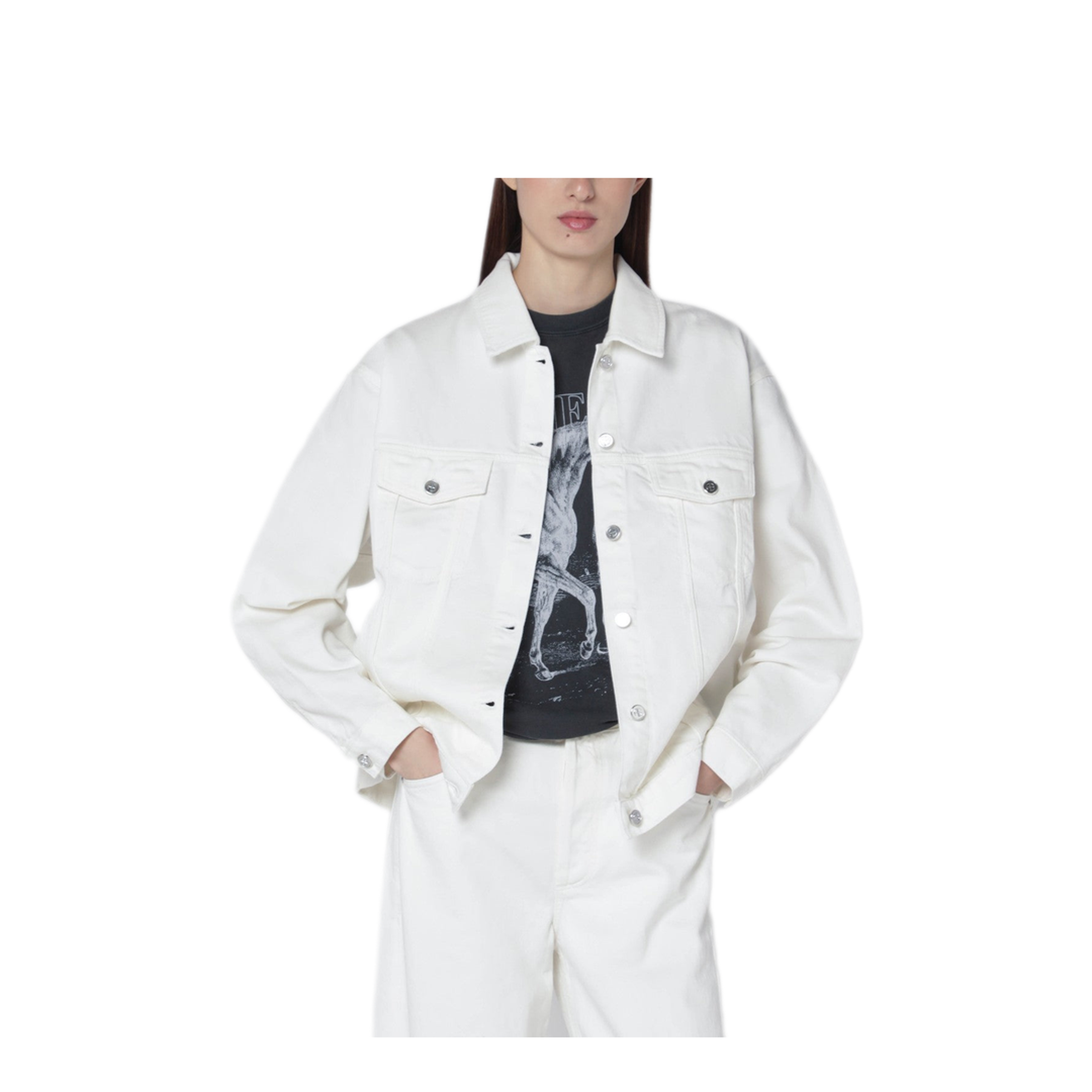 MAYFEYR - Anine Bing - Ecru Organic Denim Jacket - A-01-10878COOFW25