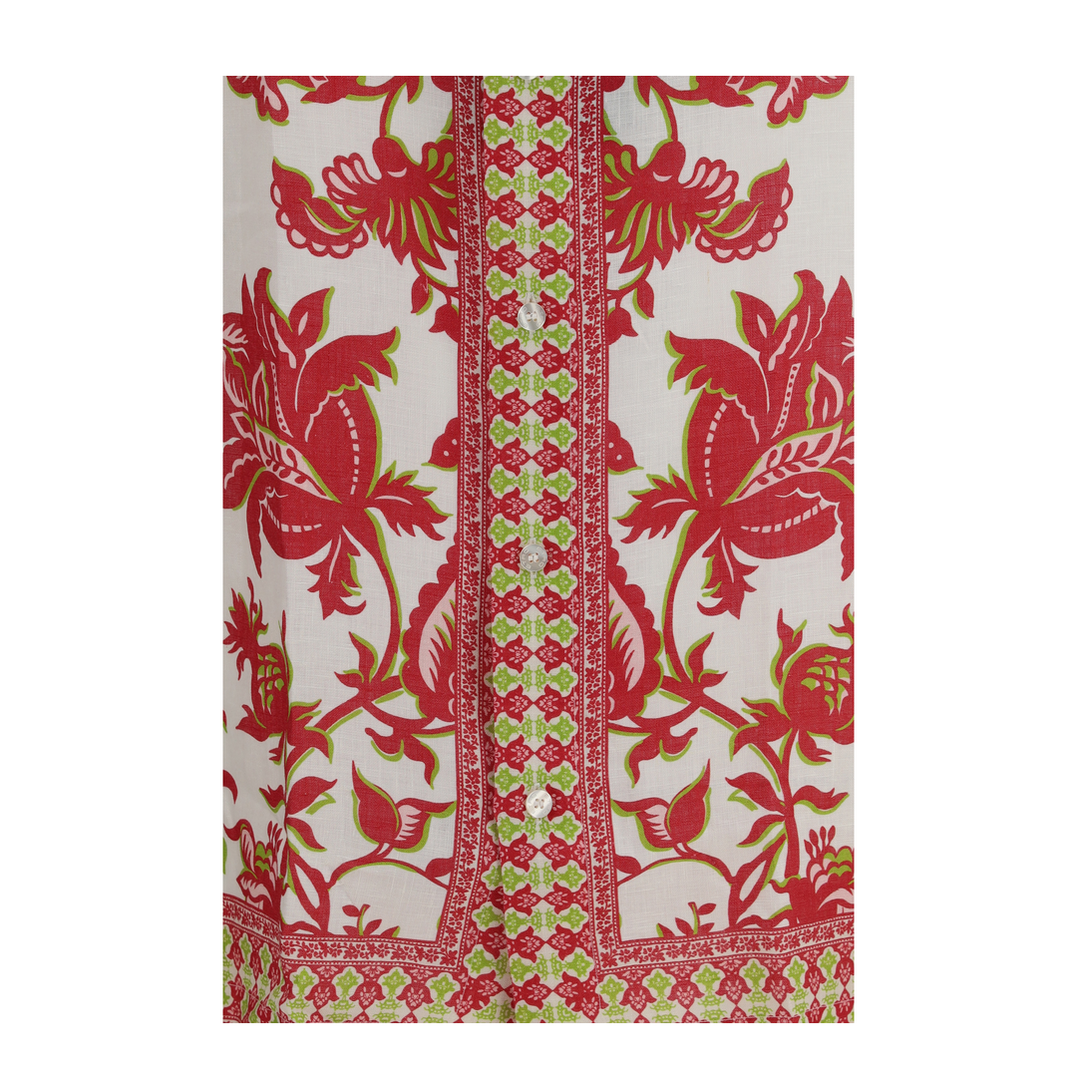 MAYFEYR - Etro - Linen Shirt With Floral Print And Short Sleeves - MRIC001199SP301