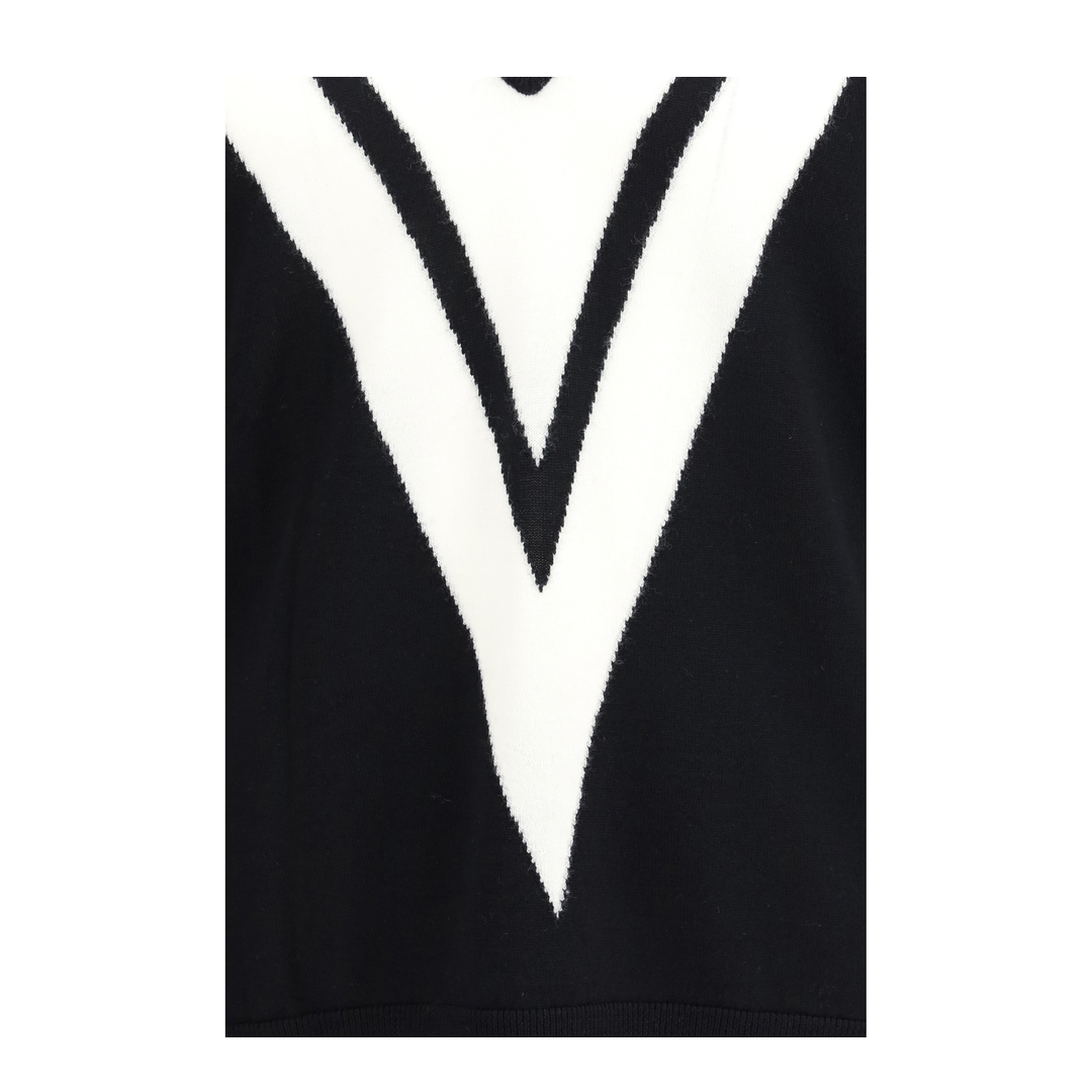 MAYFEYR - Valentino - Sweater In Virgin Wool With Intarsia V Detail - 8V0KC38LBG99RA