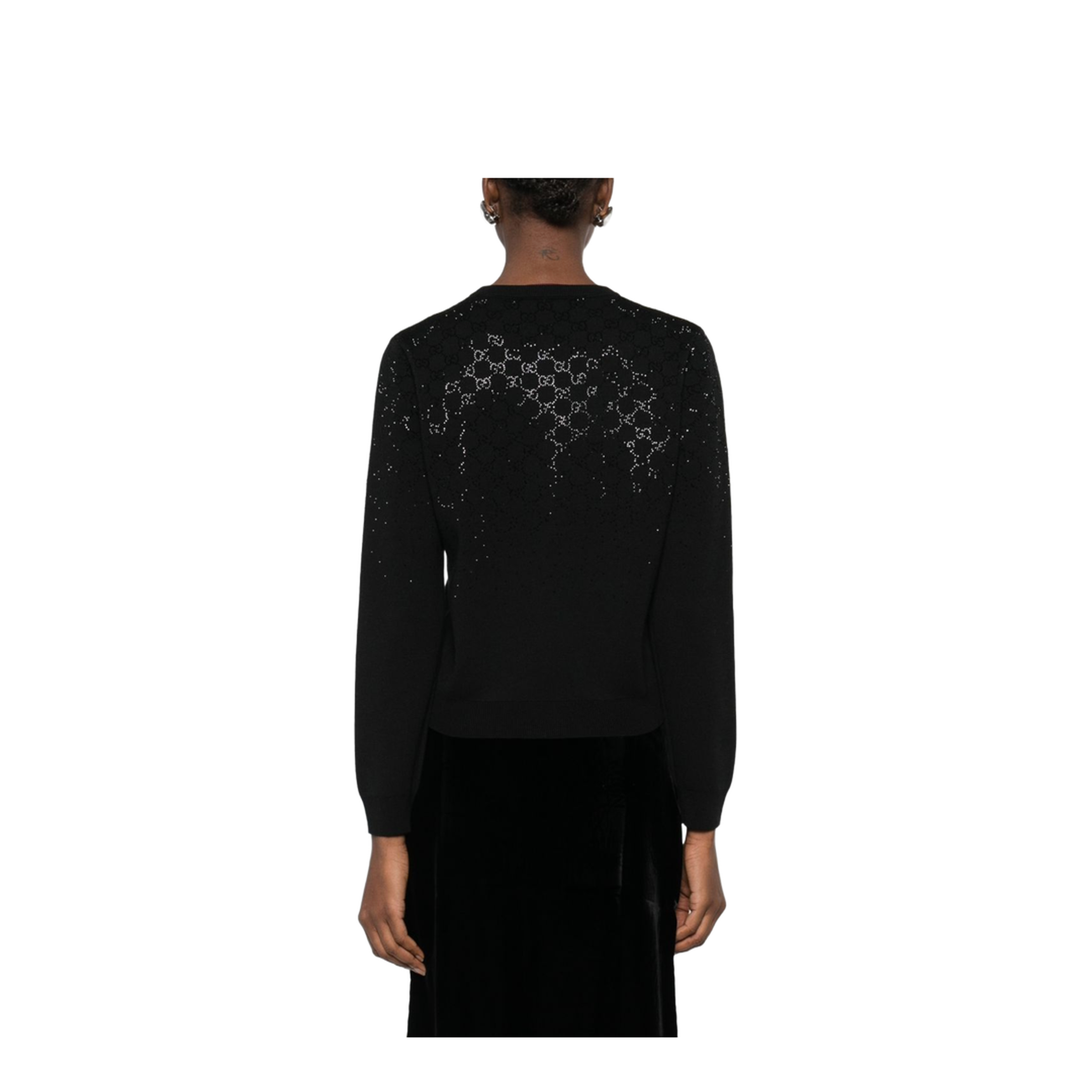 Fine Wool Cardigan with Crystals