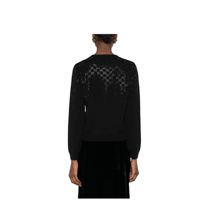 Fine Wool Cardigan with Crystals